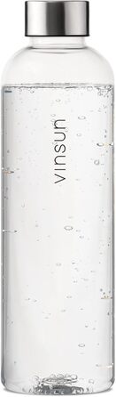 VINSUN Water Bottle 650ml, 1000ml, 1500ml - Leak-proof, Carbonated Drink Compatible, BPA-free, Tritan - Lightweight Water Bottle for Sports, Outdoor Activities, School, Cycling, Office (650 ml, Transparent)