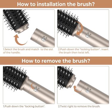 Airstyler Rundbürstenföhn 6 в 1: Набір для укладки волосся, фен-щітка, плойка, 1000W, 3 температурні режими, жовтий