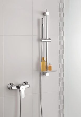 GROHE Vitalio Get - Hand Shower 1 Spray Pattern (perfect spray pattern, suitable for flow heaters, double-walled hand shower, Anti-limescale system), silver, 27458000