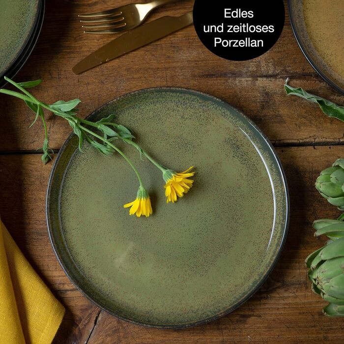 Набір посуду Moritz & Moritz VIDA на 12 осіб (36 предметів) - сучасний порцеляновий сервіз, стійкий до подряпин, підходить для мікрохвильової печі та посудомийної машини, обідній сервіз, сервіз для столу, комбінований сервіз на 12 осіб (вінтаж, десертні тарілки (6 шт))