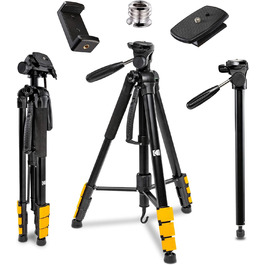 Штатив KODAK PhotoGear 2-в-1 з моноподом | Легкий 70' 4-секційний штатив з flip-lock з алюмінію | Знімні пластини для штатива