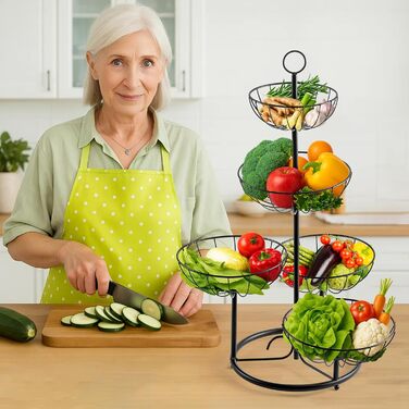 Багатоярусна підставка для фруктів та овочів - металева етажерка для кухні