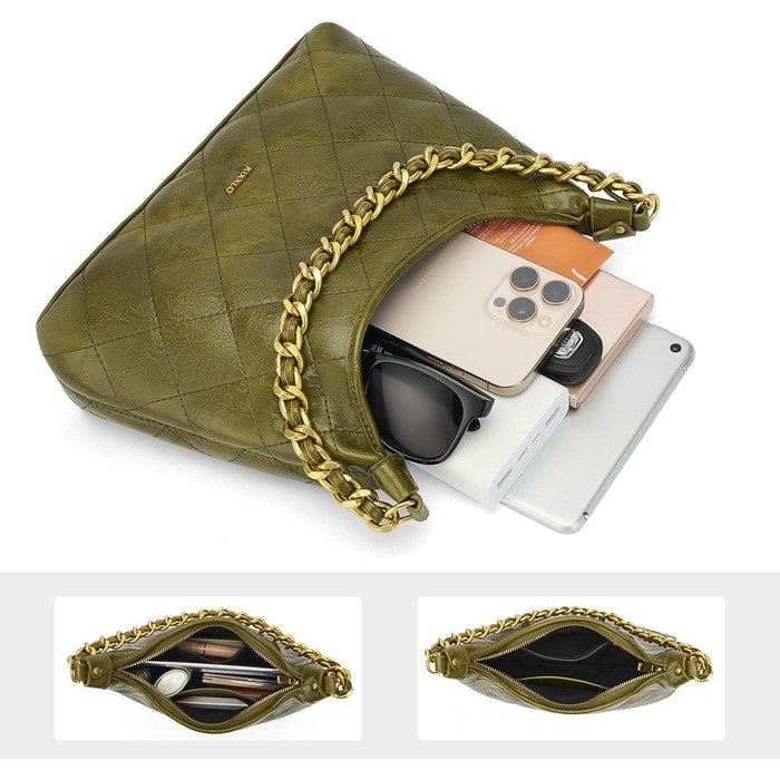 Сумка жіноча через плече крос-боді, PU шкіра, міні Hobo Bag, оливково-зелена - трендова сумка для побачень, вечірок, прогулянок