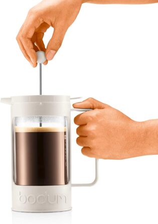 Bodum BEAN Coffee Maker for 8 Cups (Press Filter System, Insulated, Drip-Stop, 1.0 liters) (Creme, 8 Cups)