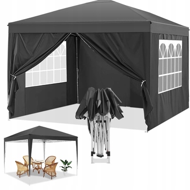 Садова альтанка Holla Garden з 4 стінками, 3 x 3 x 2,5 м
