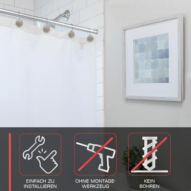 Штанга для душу та шторки без свердління, регульована – Gardinenstange (115-200 см, алюміній)