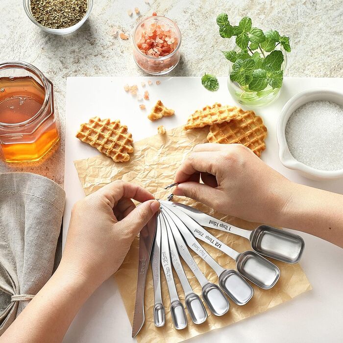 Набір мірних ложок та склянок Spring Chef з нержавіючої сталі (14 шт.)