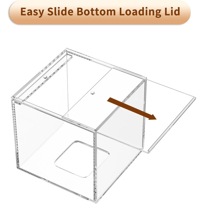 AITEE Acrylic Tissue Box Cover: Transparent Square Tissue Holder, Napkin Dispenser for Home, Bathroom, Kitchen, Bedroom, Office, Coffee Table, Restaurant