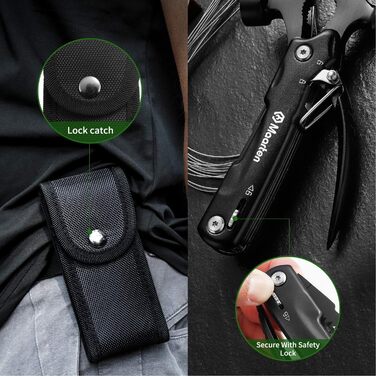 Мультитул 14-в-1 для чоловіків: кемпінговий аксесуар, подарунок на день народження, Різдво, подарунок для тата. Мультиінструмент-молоток для виживання