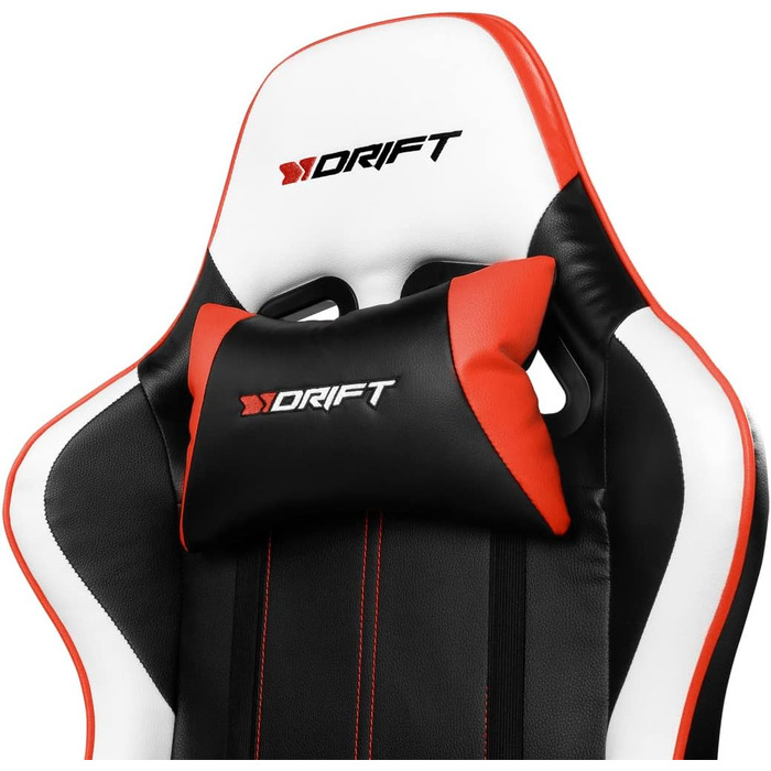 Ігрове крісло DRIFT DR175RED, екошкіра, 2D підлокітники, клас 4, чорний/червоний