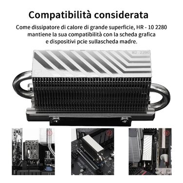 Радіатор охолодження SSD TR HR10 2280 з тепловими трубами та вентилятором PWM для ПК