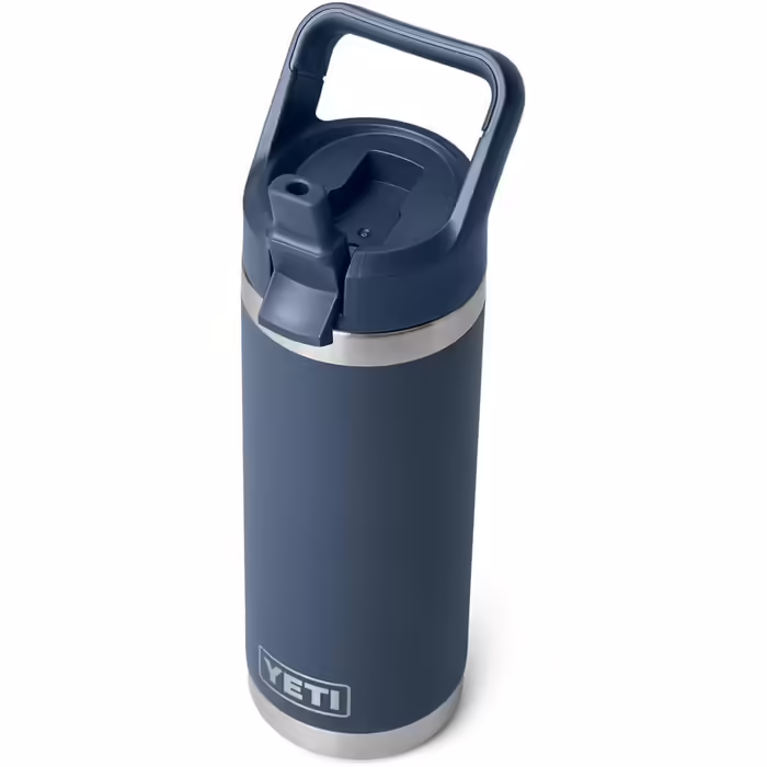 Термос пляшка YETI Rambler C з трубочкою, нержавіюча сталь, вакуумна ізоляція, 532 мл, синя