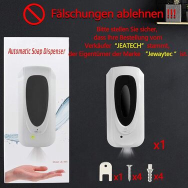 Jewaytec Automatic Hand Sanitizer Dispenser 1000ml, Wall Mount Electric Automatic Soap Dispenser with Sensor, Alcohol Spray Device Hand Sanitizer Dispenser with Sensor for Home Commerce