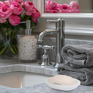 Двошарова мильниця AstraLoom 2 шт., пластикова, самостійно спорожняється, антипригарне покриття - для ванної/кухні/губки (білий)