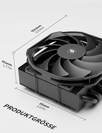 upHere H45K6: Тихий кулер для CPU з 6 тепловими трубками (90x45 мм) - сумісний з AM5/AM4/AM3, Intel 1851/1700/115x/1200