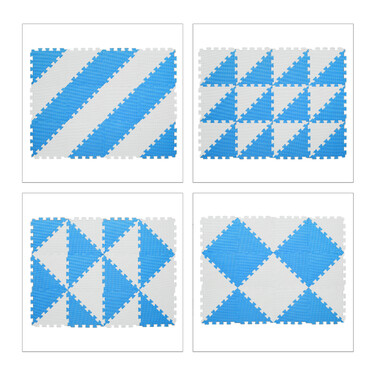 Relaxdays Puzzle Mat Blue and White