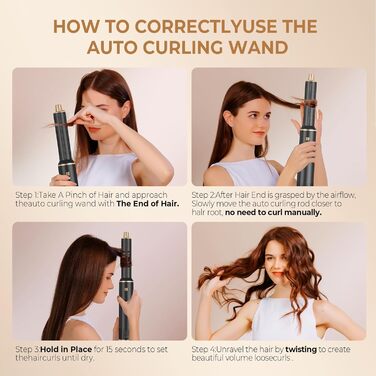 UKLISS Airstyler Pro 7-в-1: професійний фен-щітка з іонізацією, 1400W. Для створення локонів, випрямлення та сушіння волосся. (Жовтий)