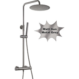 Gorbach Rain Shower System with Shelf Shower Set without Shower Faucet (20x20cm) (TD25GM, Gunmetal Grey)
