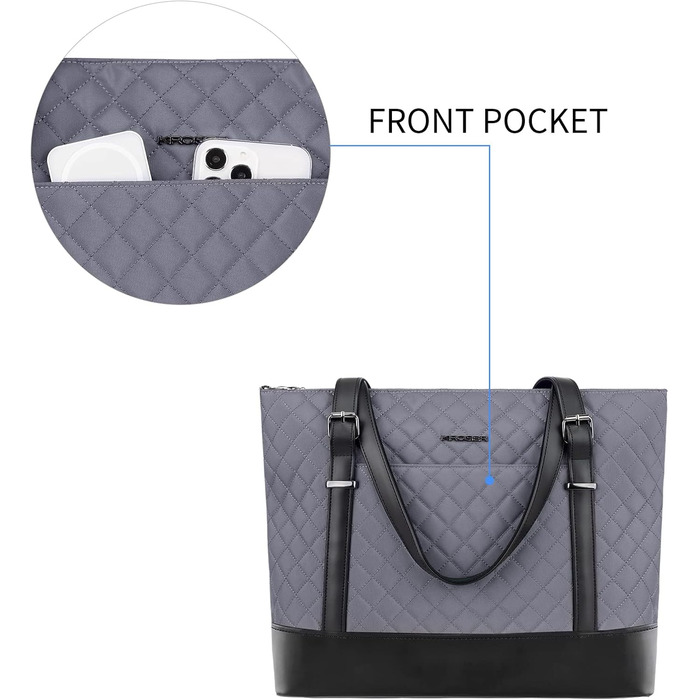 Сумка для ноутбука KROSER жіноча чорна елегантна 15.6