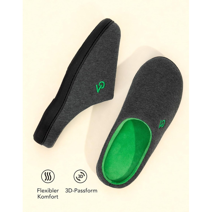 Чоловічі халапи VeraCosy з пам'яті піни, двоколірні, 44/45 EU, зелені