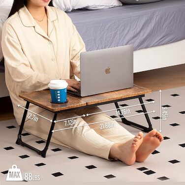Зручний столик-підставка для ноутбука в ліжко/диван Retrobrown: регульований, складаний, з підстаканником