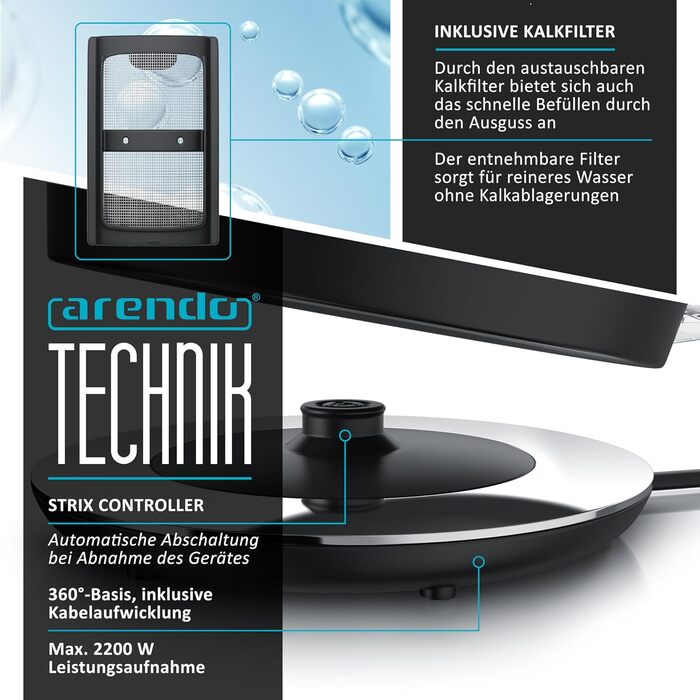 Електричний чайник Arendo з регулюванням температури, LED дисплеєм та сенсорною панеллю. Ретро-дизайн, об'єм 1,7 л, функція підтримки тепла, вимірювання, змінний фільтр від накипу. Матеріал: нержавіюча сталь, колір: мідний.