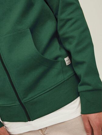 Чоловіча куртка-худі JACK & JONES Mae однотонна, Trekking Green (Green Gecko), розмір XL