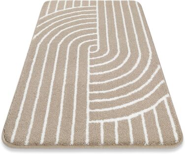 Килимок для ванної кімнати Wecon Home Hilda, бежевий, 55 x 65 см, антиковзаюча підкладка, сертифікат Oeko-Tex Standard 100, можна прати в пральній машині