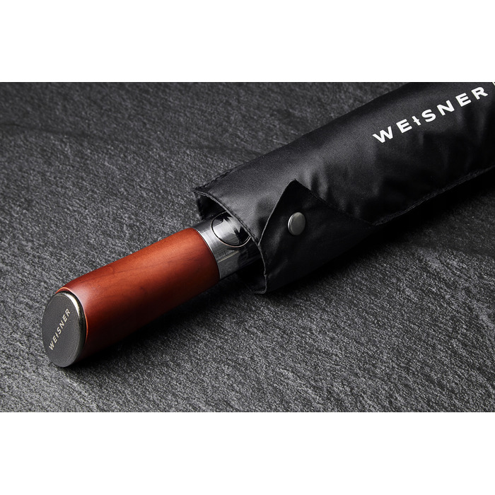 Автоматична складана парасолька Weisner XL з чохлом, чорна