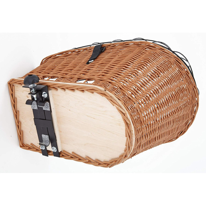 Корзина для велосипеда Tigana для собак, плетіння з лози, 56 x 36 см, з металевою сіткою, заднє кріплення (XL без подушки)