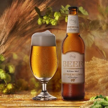 Набір пивних келихів PLATINUX Bierpokale 6 шт, 300 мл (макс. 400 мл) з кришталевого скла для пива, білого пива, тюльпани для пива 0.3 л