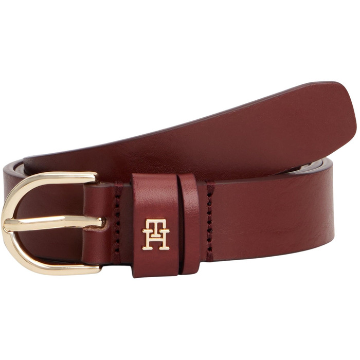 Ремінь жіночий Tommy Hilfiger Essential Effortless 2.5 зі шкіри, фіолетовий (Deep Rouge), 80 см