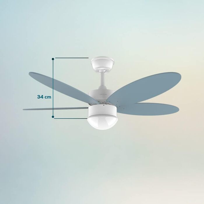 Стельовий вентилятор Cecotec EnergySilence Aero 4260 з LED підсвіткою та пультом ДУ, 42 дюйми (107 см), 6 швидкостей, DC-мотор