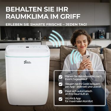 Зволожувач повітря Kältebringer з LED дисплеєм, Wi-Fi та додатком - тихий та енергоефективний - проти вологи та плісняви (10л)