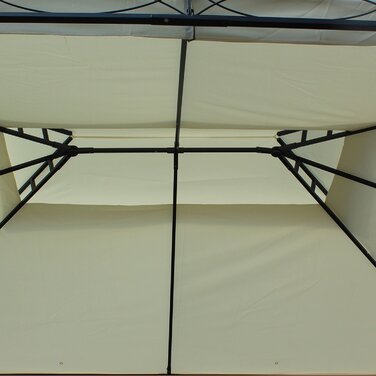 Outsunny Luxury Gazebo Garden Gazebo 3x4 m Cream, Party Tent Event Tent Garden Tent Pagoda for Garden & Terrace