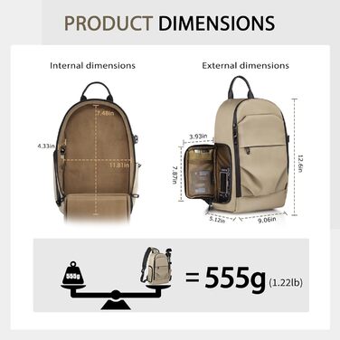 Сумка для камери на плече, рюкзак для DSLR/SLR/беззеркальної камери, фоторюкзак з кріпленням для штатива, знімні модульні вставки (зелений, коричневий)