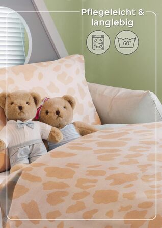 Комплект постільної білизни для дітей Gräfenstayn® з принтом тварин (жирафа, слон, коала) - 100% бавовна (ренфорс) - ковдра 135x100 см, подушка 60x40 см