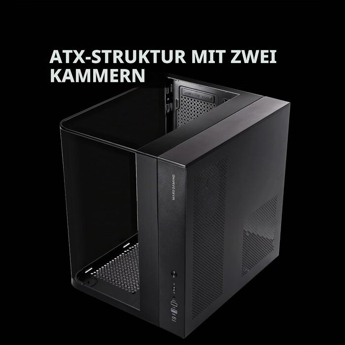 Ігровий корпус Mars Gaming MC-3TCORE MC-INFINIO LITE ATX, панорамне скло, підтримка рідкого охолодження, чорний