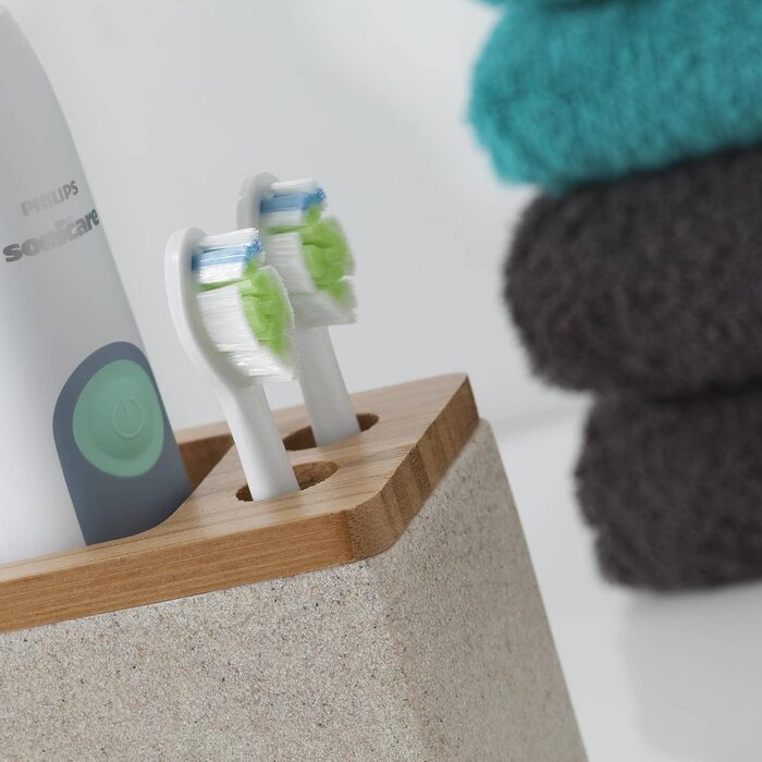 Підставка для електричної зубної щітки Sealskin Grace, для зберігання насадок та пасти, пісок, полірезин, 6 x 12.3 x 10.2 см