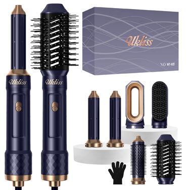 UKLISS Airstyler 6 в 1: Фен-щітка, стайлер для волосся, локони, укладка, подарунок для жінок (Бежевий)