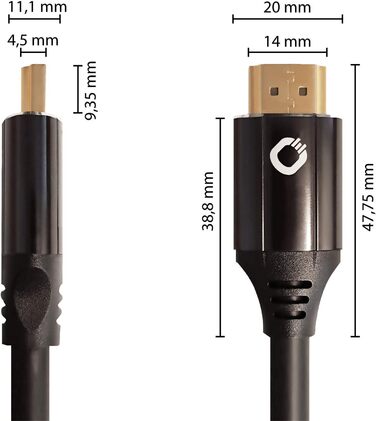 HDMI кабель OEHLBACH Black Magic MKII, 8K@60Hz, 4K@120Hz, 1.5м, HDR10+, Dolby Vision, HDMI 2.1, Premium
