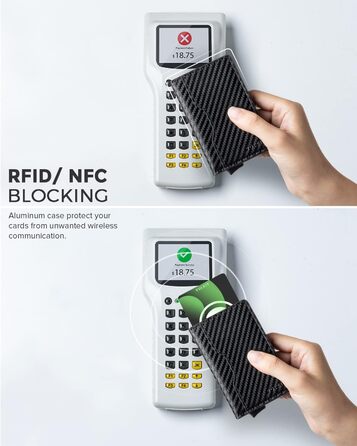 Чоловічий шкіряний картхолдер VULKIT з відділеннями, металевий Pop-Up етикет, анти-RFID захистом