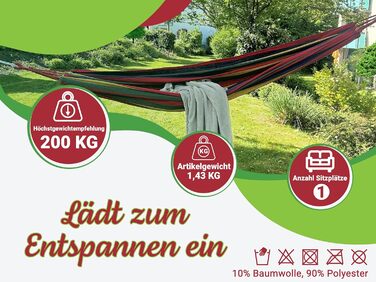 Гамак ZOLLNER Ultraleicht (210x150 см, червоний) - для двох осіб, дихаючий, швидковисихаючий, з сумкою