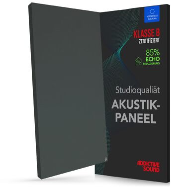 Акустична панель Addictive Sound Premium для поглинання шуму, студійна якість, клас A, з монтажним набором, колір Burgundy/Anthrazit (100x50x6 см)