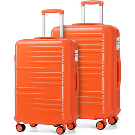 Чемодан British Traveller для ручної поклажі, середній, 64*43*26.5 см, з TSA-замком, ABS+PC, помаранчевий
