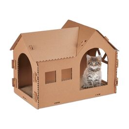 Будиночок для котів Relaxdays з картону та когтеточкою