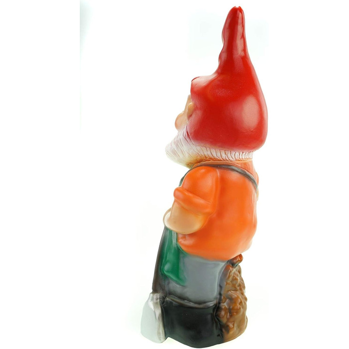 RAKSO JS Garden Decoration e.K. Garden Gnome with Basket, Height 45 cm, Decorative Elf made of Plastic