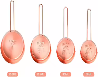 ChengBeautiful Messlöffel Messbecher Messlöffel Set Kuchen Messbecher Backwerkzeug Schnalle Messerschale Messlöffel Set Rose Gold Zum Backen Kochen Küche (Color : Rose Gold, Size : 8PS)