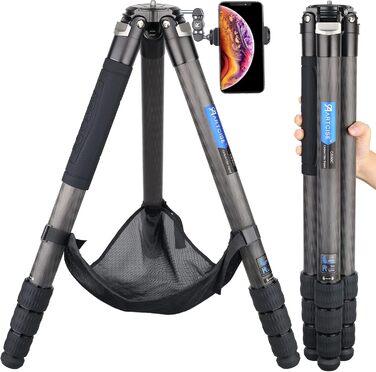 Штатив для камери Artcise з вуглецевого волокна, монопод 40 мм, професійний, для важкої техніки, подорожей, максимальне навантаження 40 кг (CS90C)