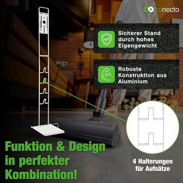 Підставка для пилососа Conecto, універсальна сумісність з Dyson Gen5, V15, V12, V11, V10, V8, V7, V6, для підлоги, аксесуари (береза, білий)